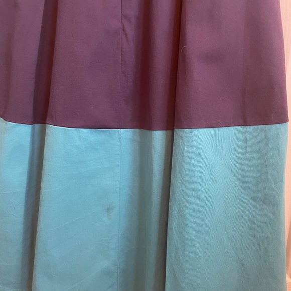 Navy Blue and Blue Scoop Neck Retro Midi Dress with Pockets and Belt, Size Small - Picture 12 of 12